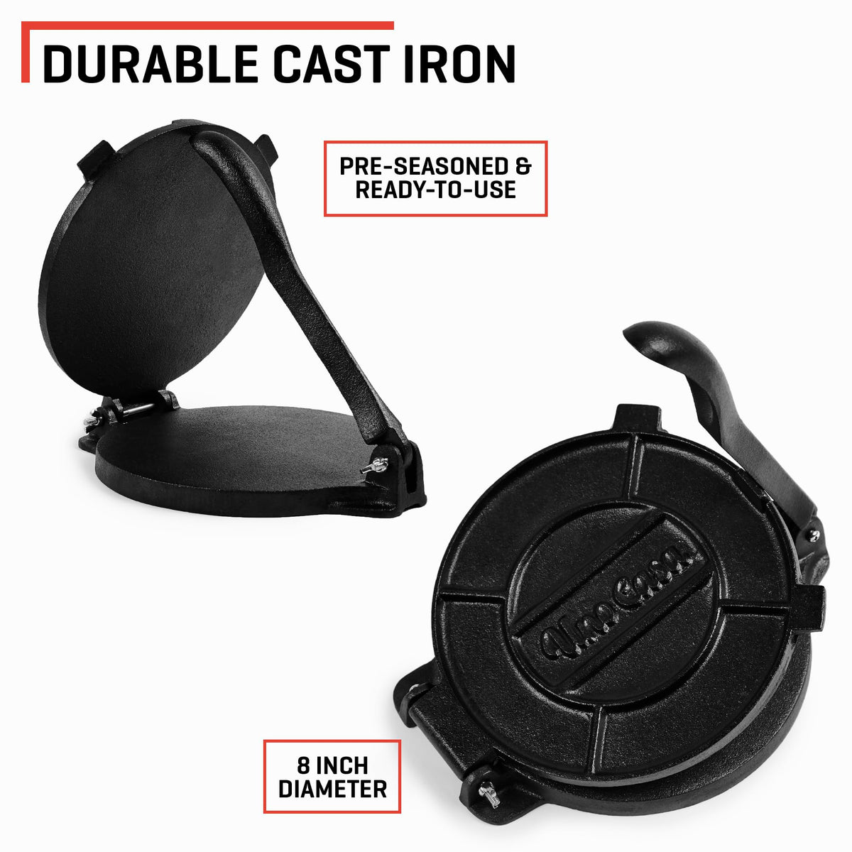 Uno Casa dough press flatbread multipurpose for fresh at-home flatbreads.