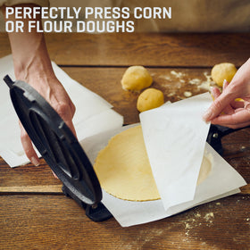 Uno Casa parchment paper sheets included for easy, mess-free prep.