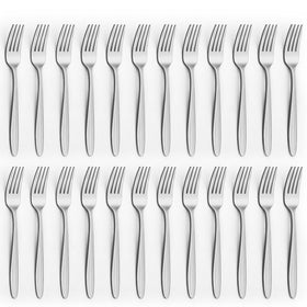 Unokit 24pc stainless steel dinner forks for everyday meals and gatherings
