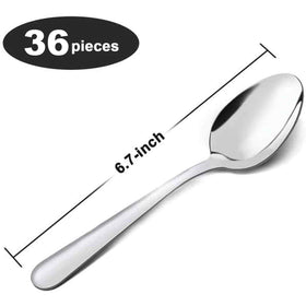 Unokit 36pc dinner spoons in 6.7in stainless steel for everyday dining
