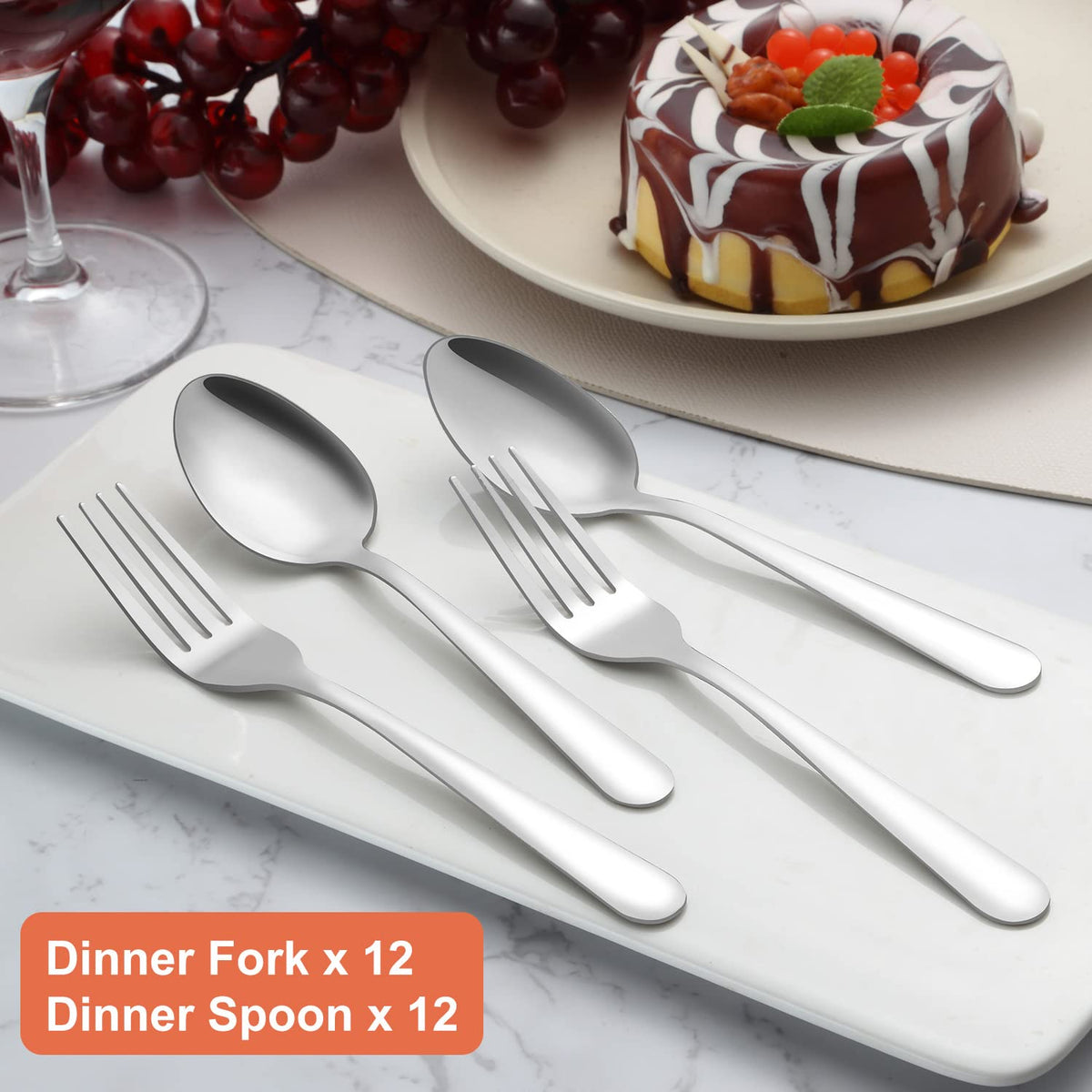 Unokit dishwasher-safe stainless steel silverware for easy cleanup after meals