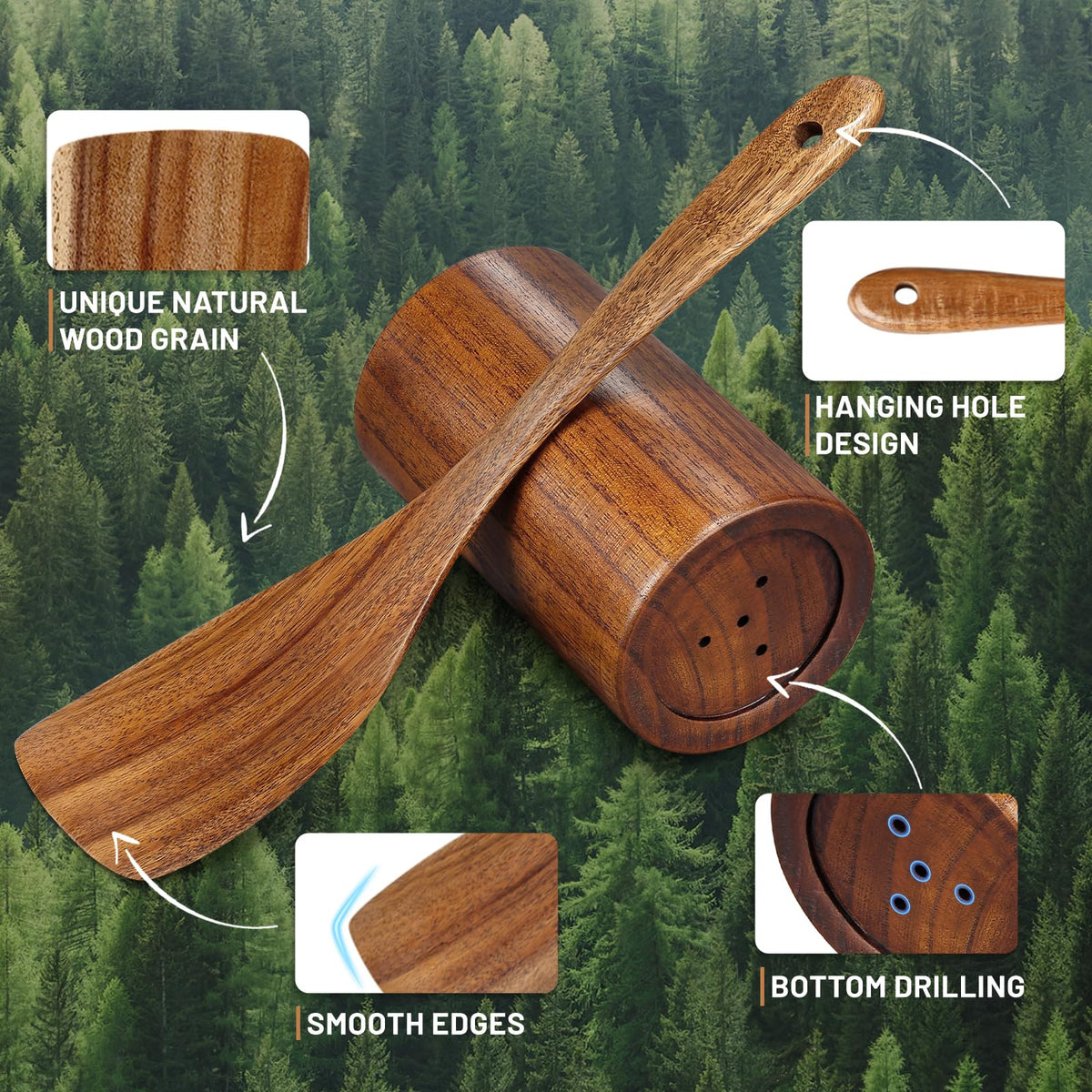 Unokit wooden skimmer helps skim foam while keeping pots clean.