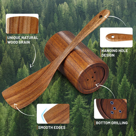 Unokit wooden skimmer helps skim foam while keeping pots clean.