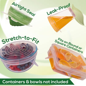 Unwasted silicone lids on watermelon slices keep freshness in the fridge.