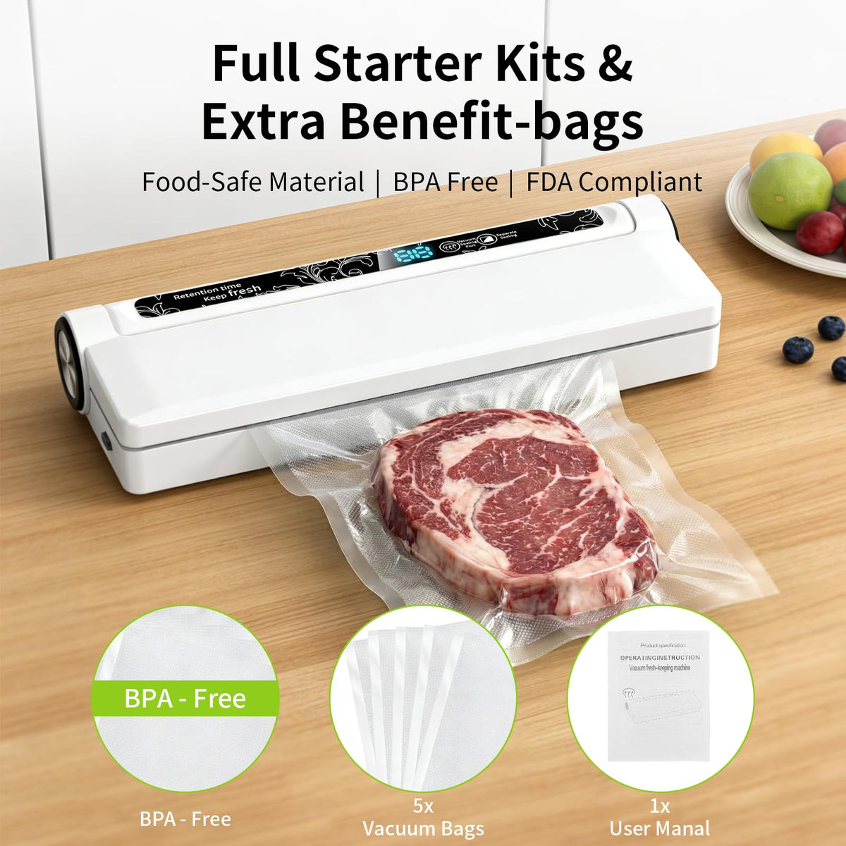 Uoofly sealer ready for sous vide and meal prep needs.