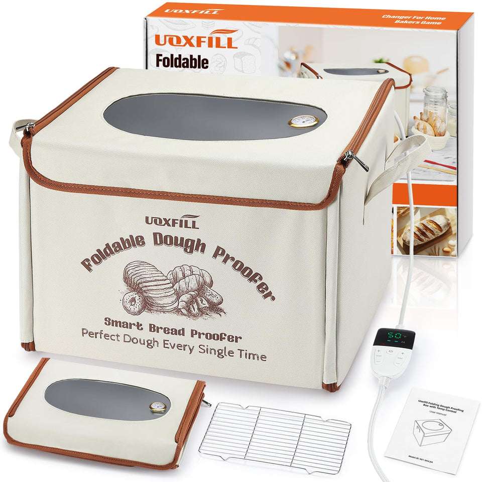 Uoxfill folding proofing box front view highlights compact design for small kitchens