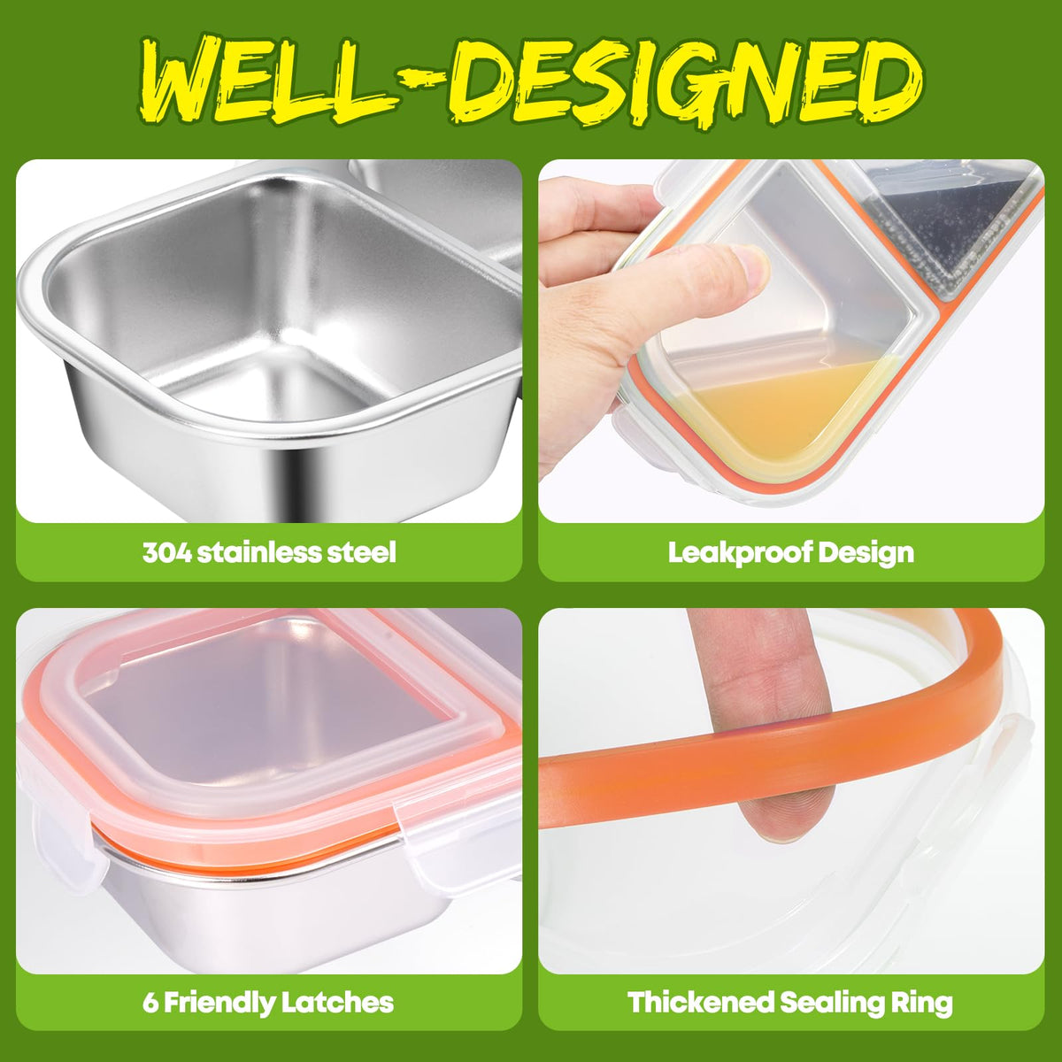 UPABLUNSO divided snack box ideal for snacks, fruits, and dips.