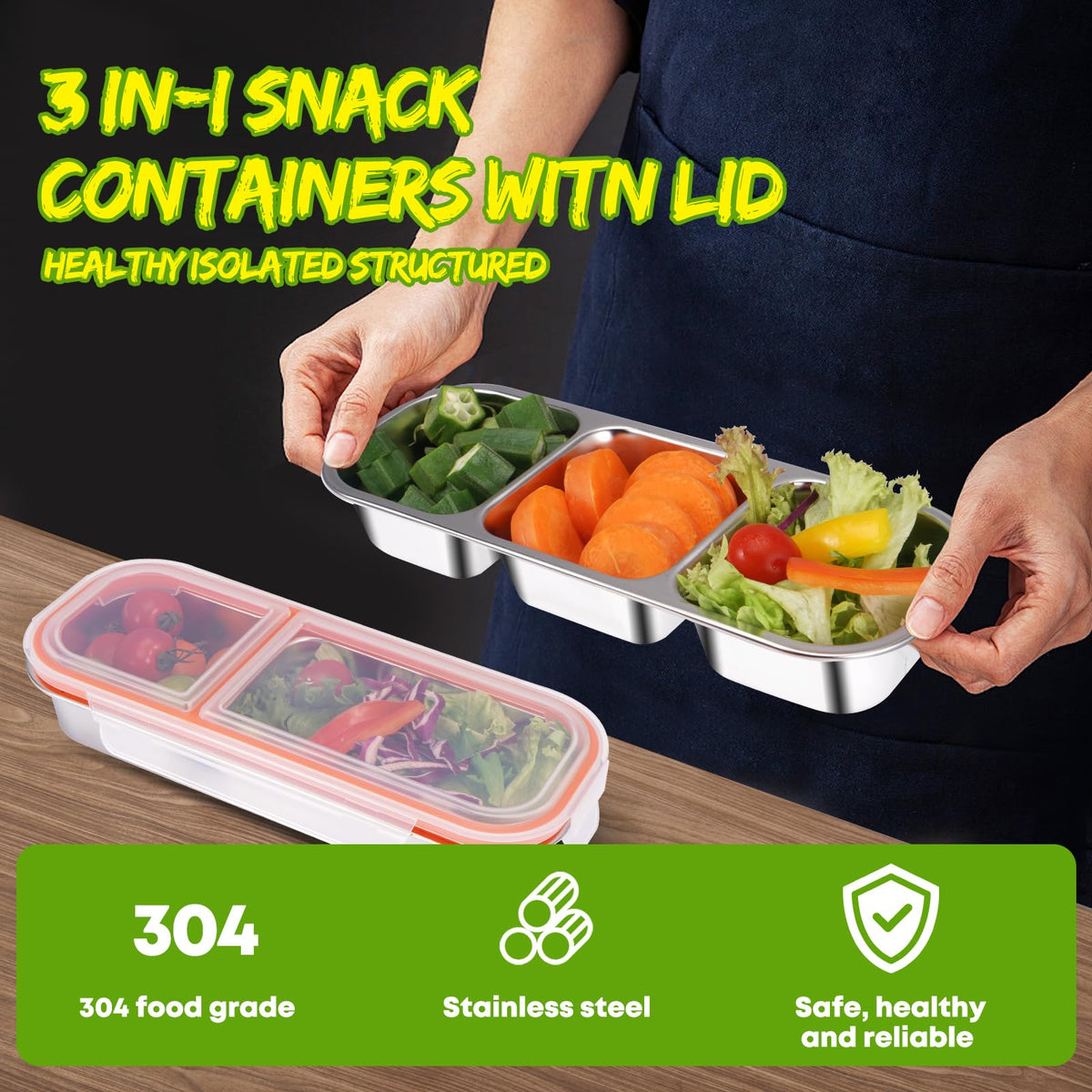 UPABLUNSO on-the-go snack box fits backpacks and travel bags.