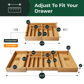 Upassion bamboo drawer organizer magnetic assembly for quick, tool-free setup.
