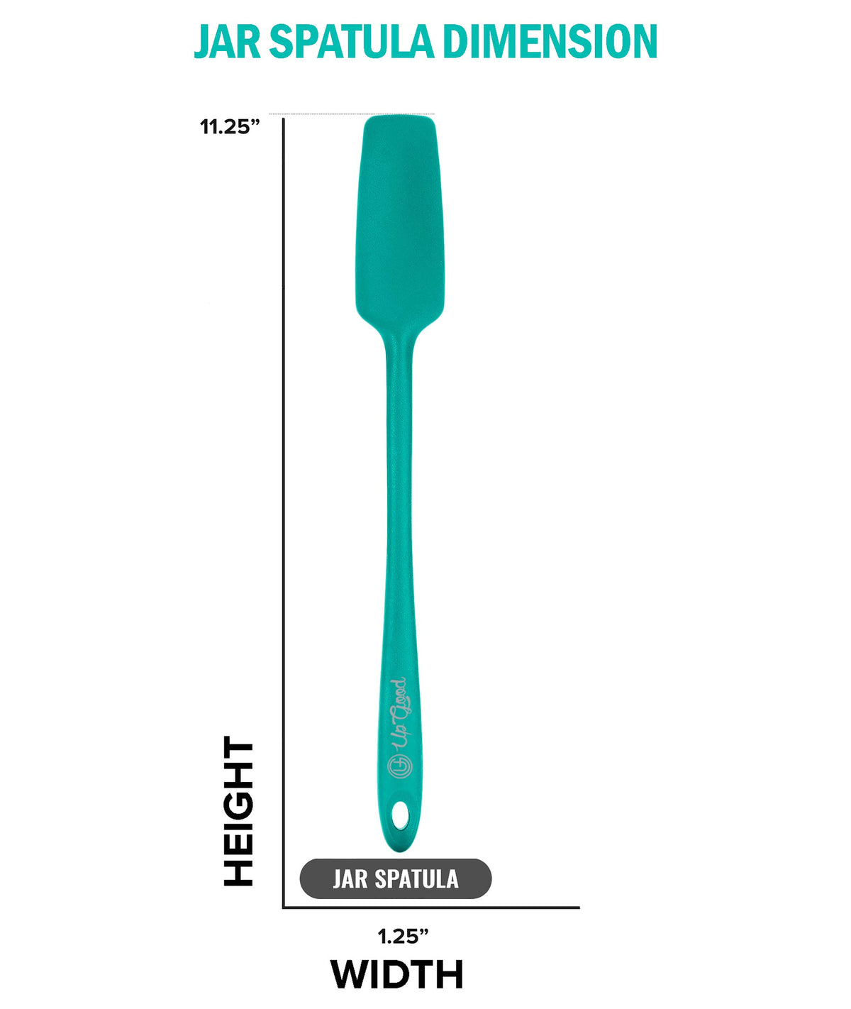UpGood silicone jar scraper, designed for precise scraping from tall jars.