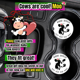 Western cow car decor coasters spark conversation and smiles.