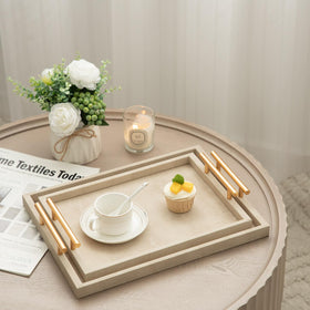 UPPER DECOR gold-tone handles highlight metallic detail on living spaces