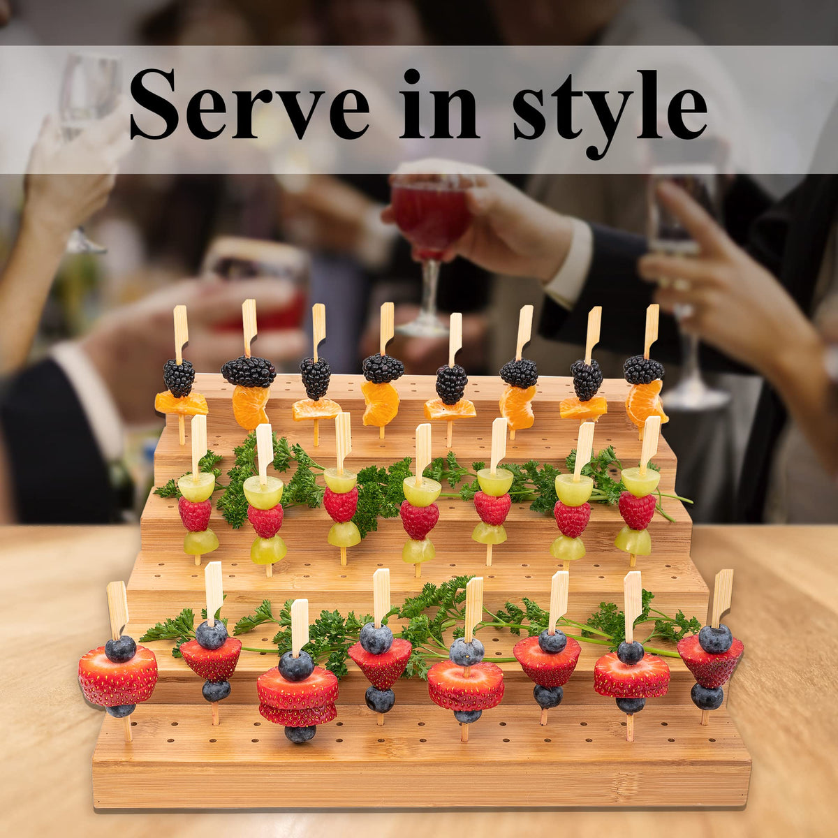 Upper Midland catering setup uses bamboo appeal for chic food displays