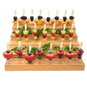Upper Midland Skewer Holder bamboo six-tier display adds rustic charm to buffets