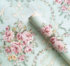 UPREDO vintage floral wallpaper close-up for quick furniture refresh with easy application.
