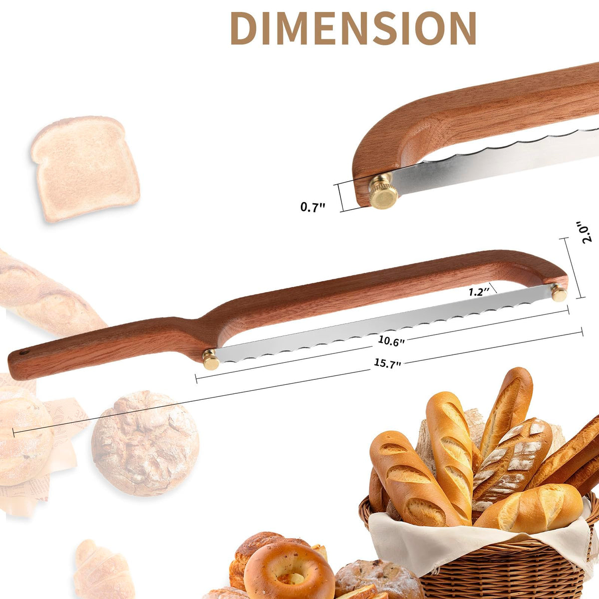 Uprichya sourdough bow knife delivering precise, clean cuts through crusty loaves