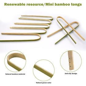 Uprony charcuterie setup using bamboo tongs for clean, elegant portions.
