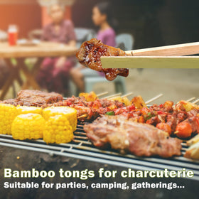 Uprony disposable tongs feature natural bamboo texture for everyday use.