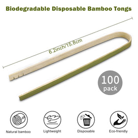 Uprony bamboo tongs ideal for weddings and buffets with easy handling.