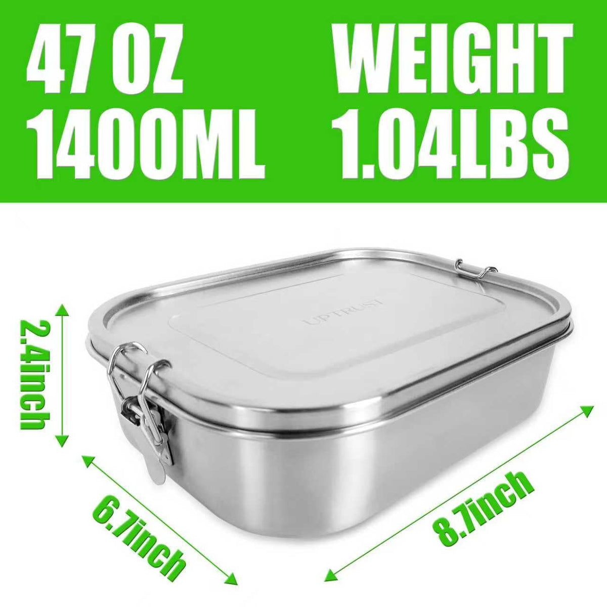 UPTRUST 1400ml stainless steel lunchbox for kids and adults at work or school