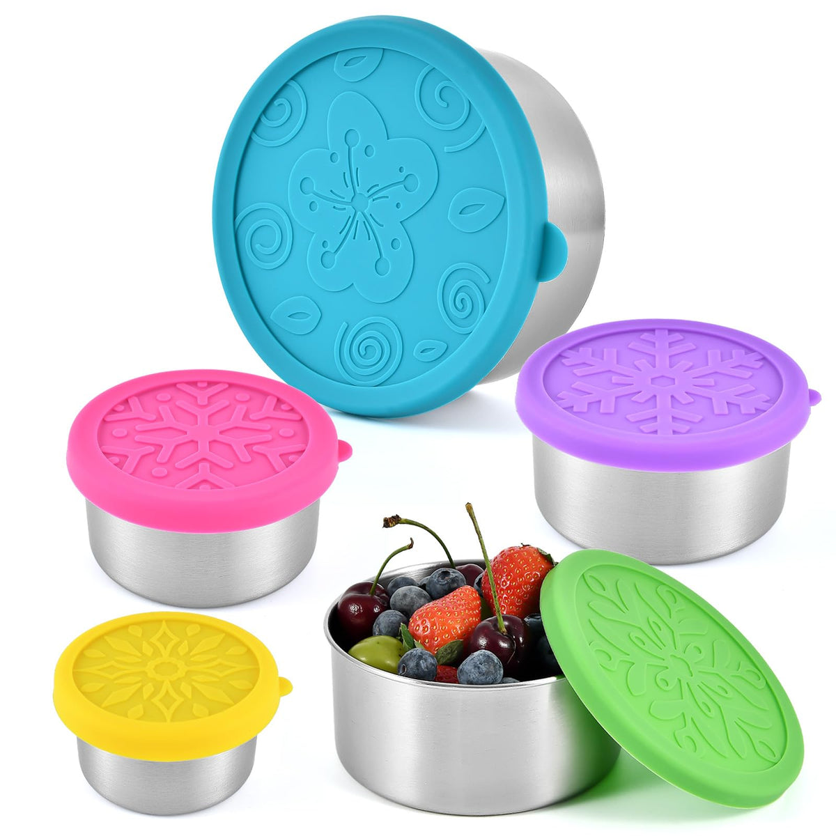 UPTRUST 32 oz stainless steel snack container with lid, ideal for lunch on the go.