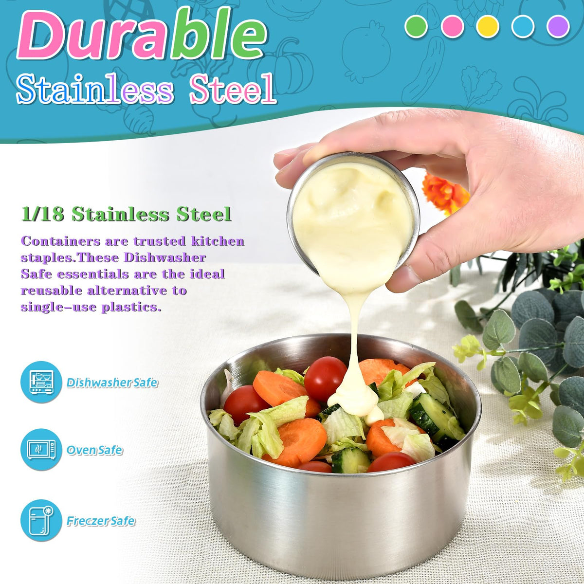 UPTRUST 6 oz stainless steel snack container with lid, handy for smart snacking.