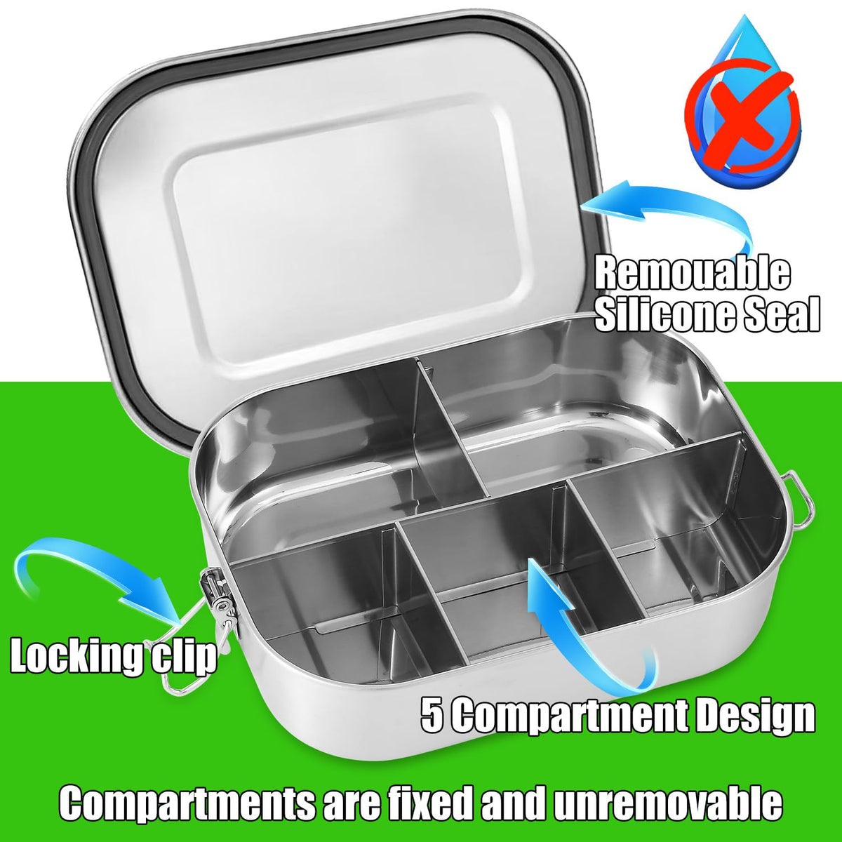 UPTRUST leak-proof lid with clips keeps meals secure during travel