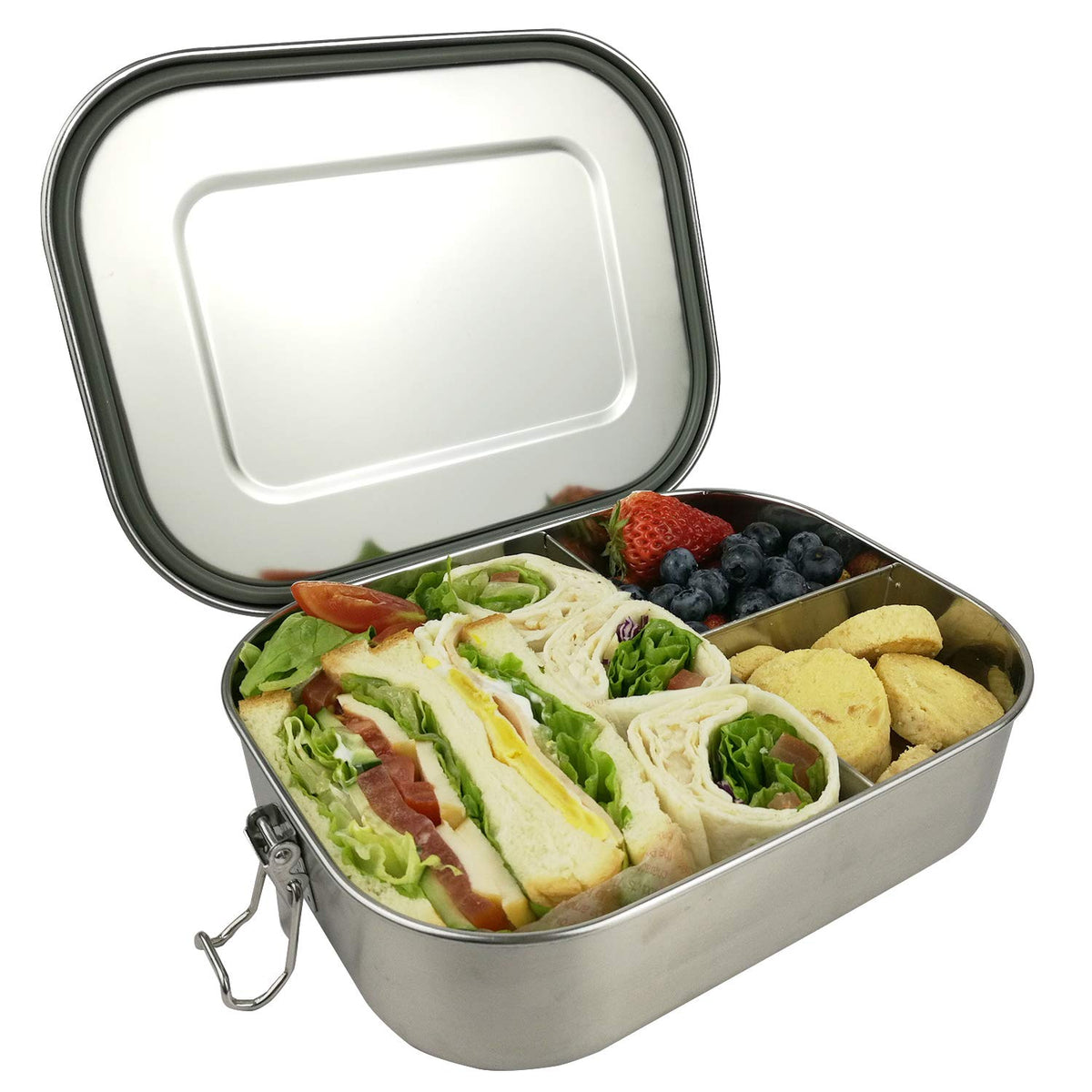 UPTRUST leak-proof stainless steel bento box with secure lid for on-the-go meals.