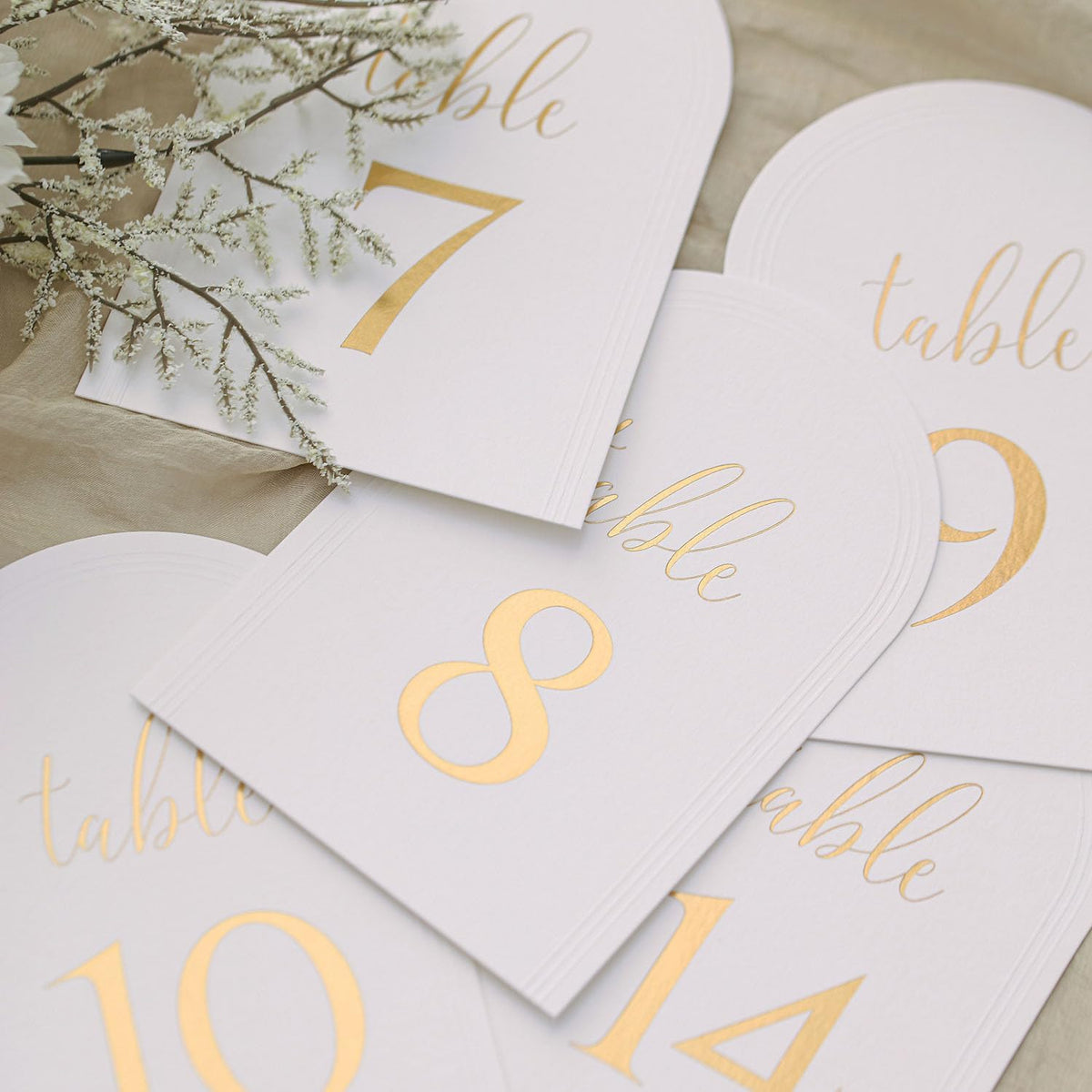upvolcora arch table numbers double-sided cards for visibility from all angles
