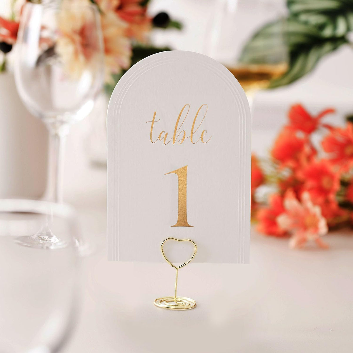 upvolcora arch table numbers gold foil embossing adds luxe details