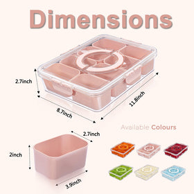 U-QE Snackle Box with eight deep containers and spill-proof edges for mess-free meals.