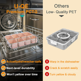 U-QE Snackle Box with locking clamps ensures leak-free travel.