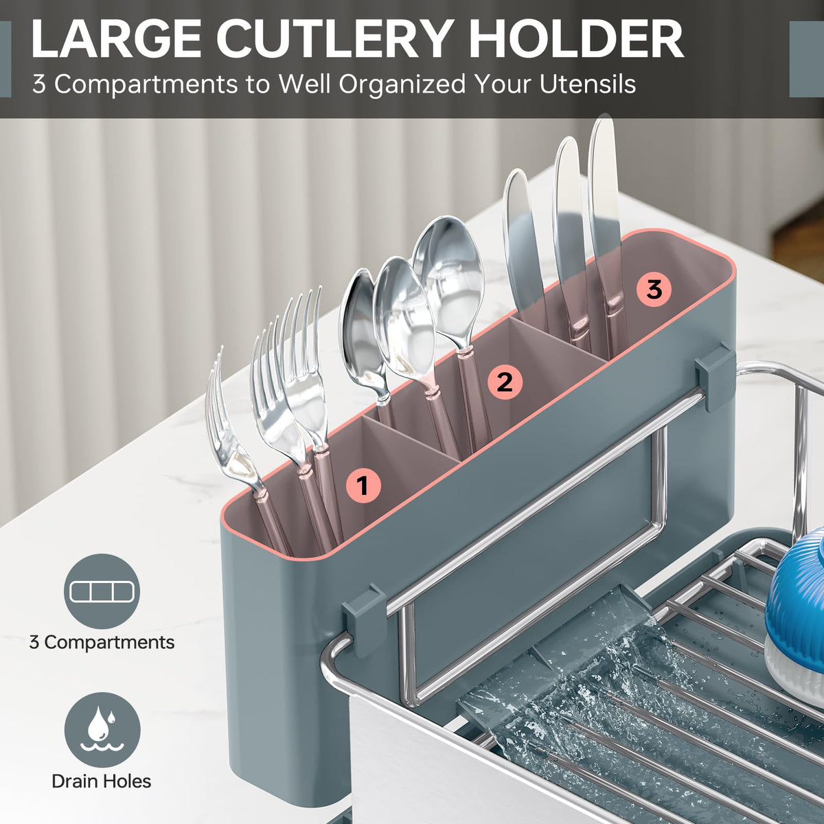 Urackify adjustable spout allows water to flow into the sink from different angles.