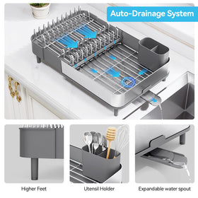 Urackify angled drain outlet guiding water into the sink