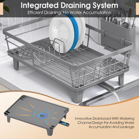 Urackify large-capacity rack holds plates, bowls, and cups for organized drying