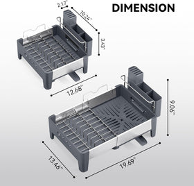 Urackify dish drying rack compact storage beside sink saves counter space.