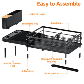Urackify dish drying rack cup holder holds mugs and glasses
