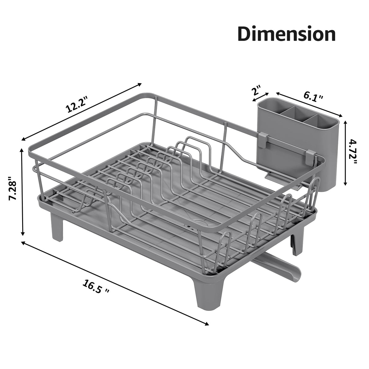 Urackify dish rack cutlery holder outside frame saves space while drying utensils