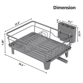 Urackify dish rack cutlery holder outside frame saves space while drying utensils