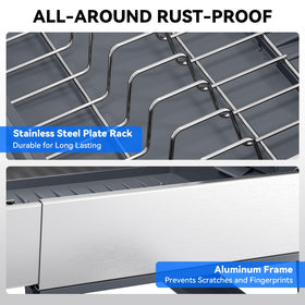 Urackify dish drying rack cutlery holder provides organized utensil storage.