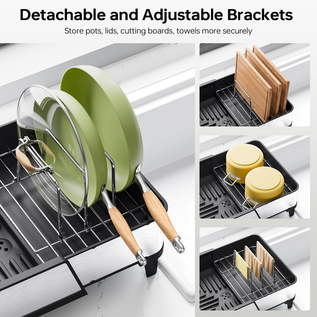 Urackify drainage system with funnel-shaped drainboard speeds water runoff into the sink