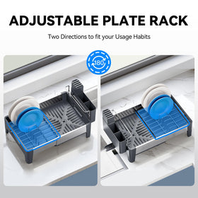 Urackify dish drying rack elevated feet align with rimmed sinks.