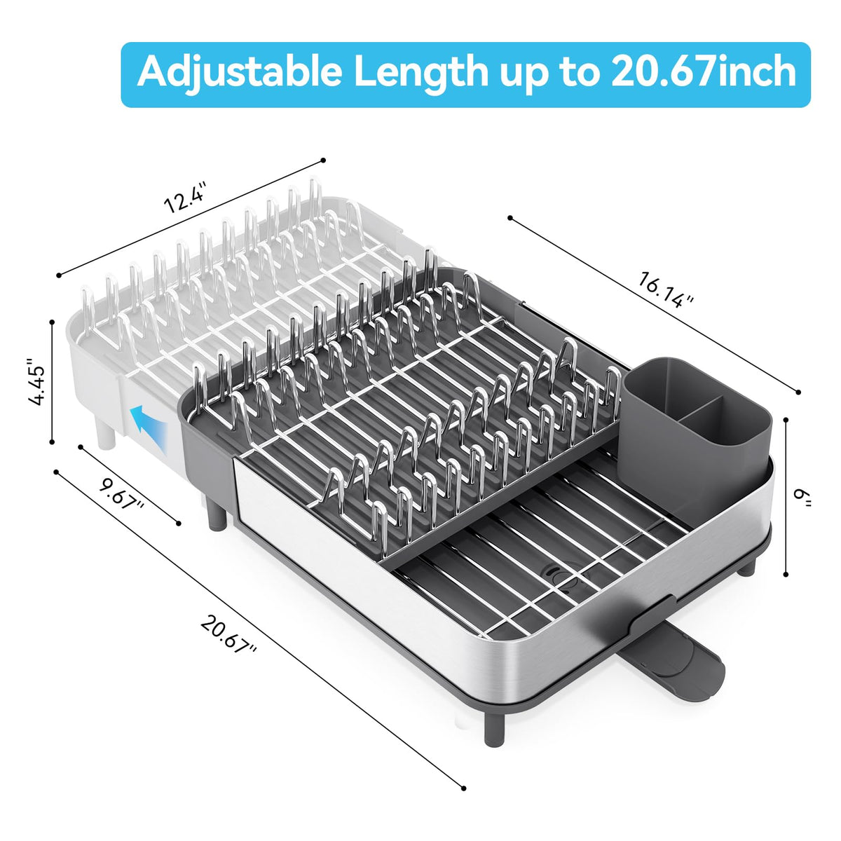 Urackify foldable dish rack ready for quick use and compact storage