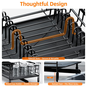 Urackify dish drying rack plate slots cradle plates securely
