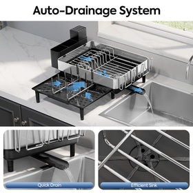 Removable utensil holder from Urackify rack showing organized cutlery drying