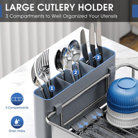 Urackify utensil holder neatly dries forks spoons and knives.
