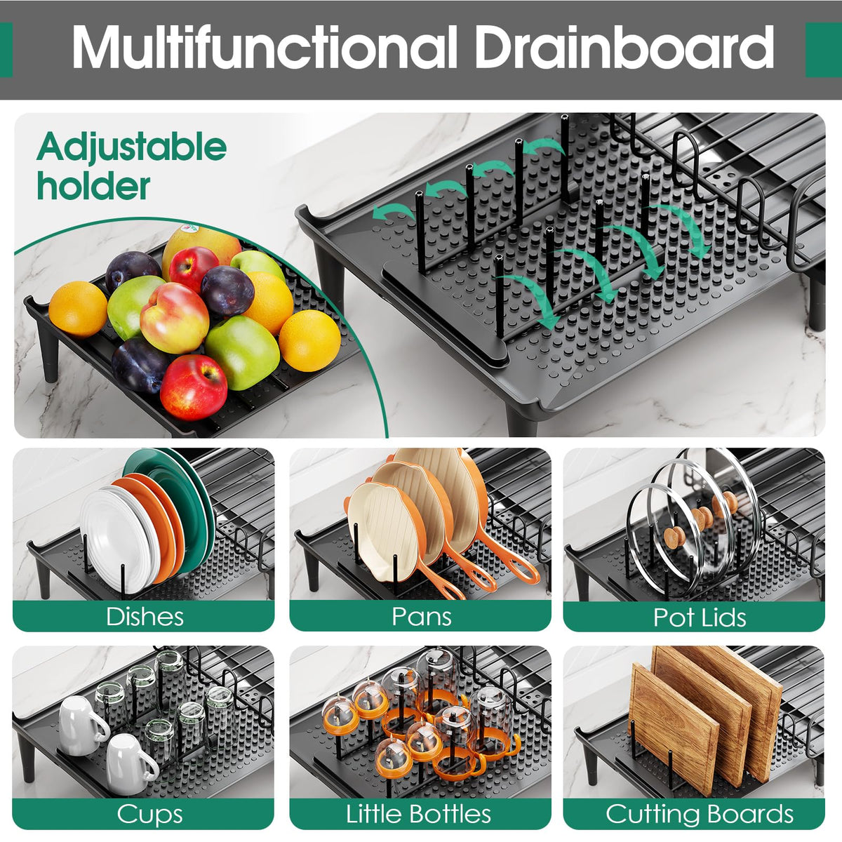 Urackify cutting boards stored securely beside plates for quick access.
