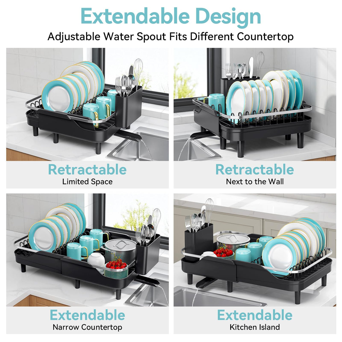 Urackify dual-peak plate holders keep plates upright across sizes.