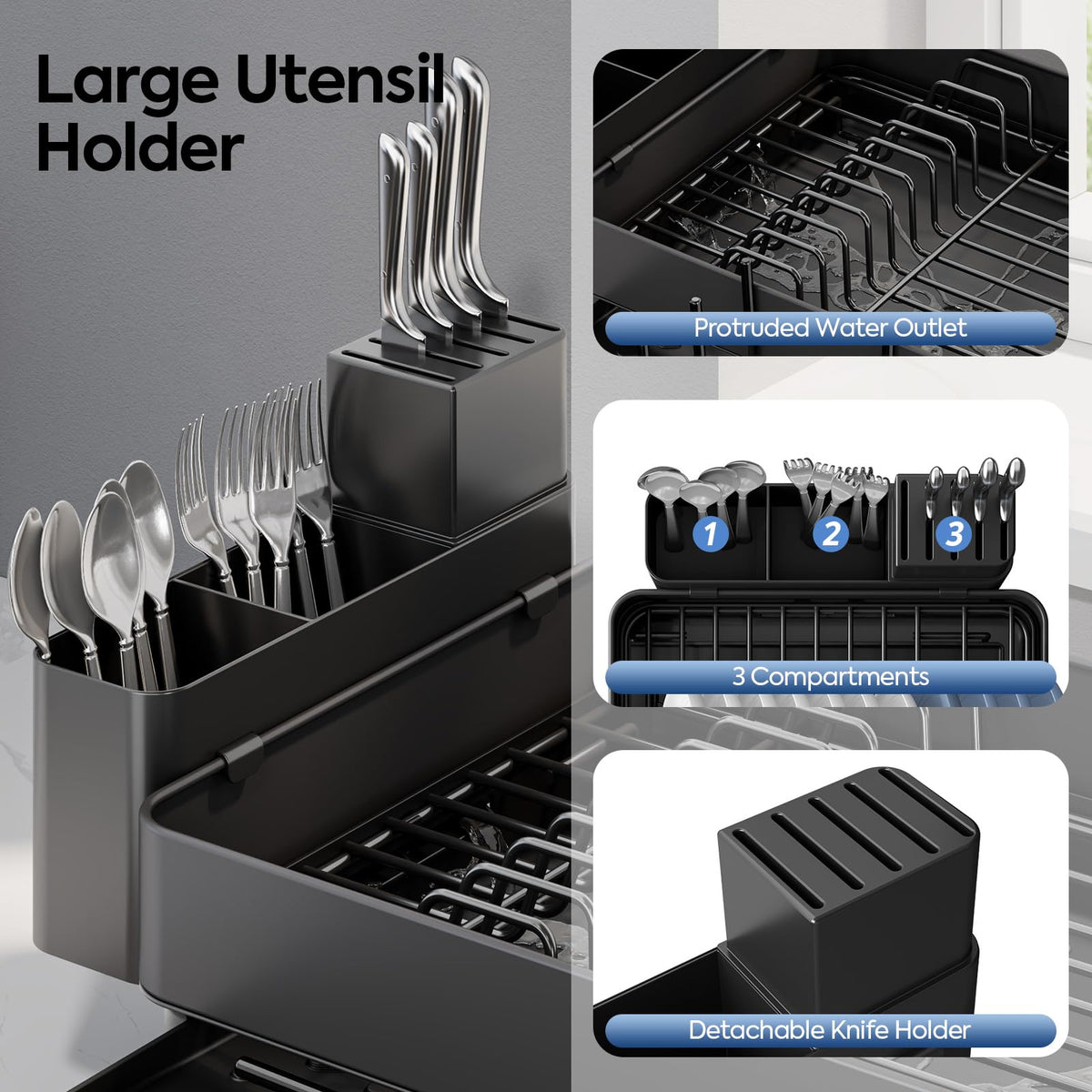 Urackify extendable tray doubles as a pot stand for bulky items