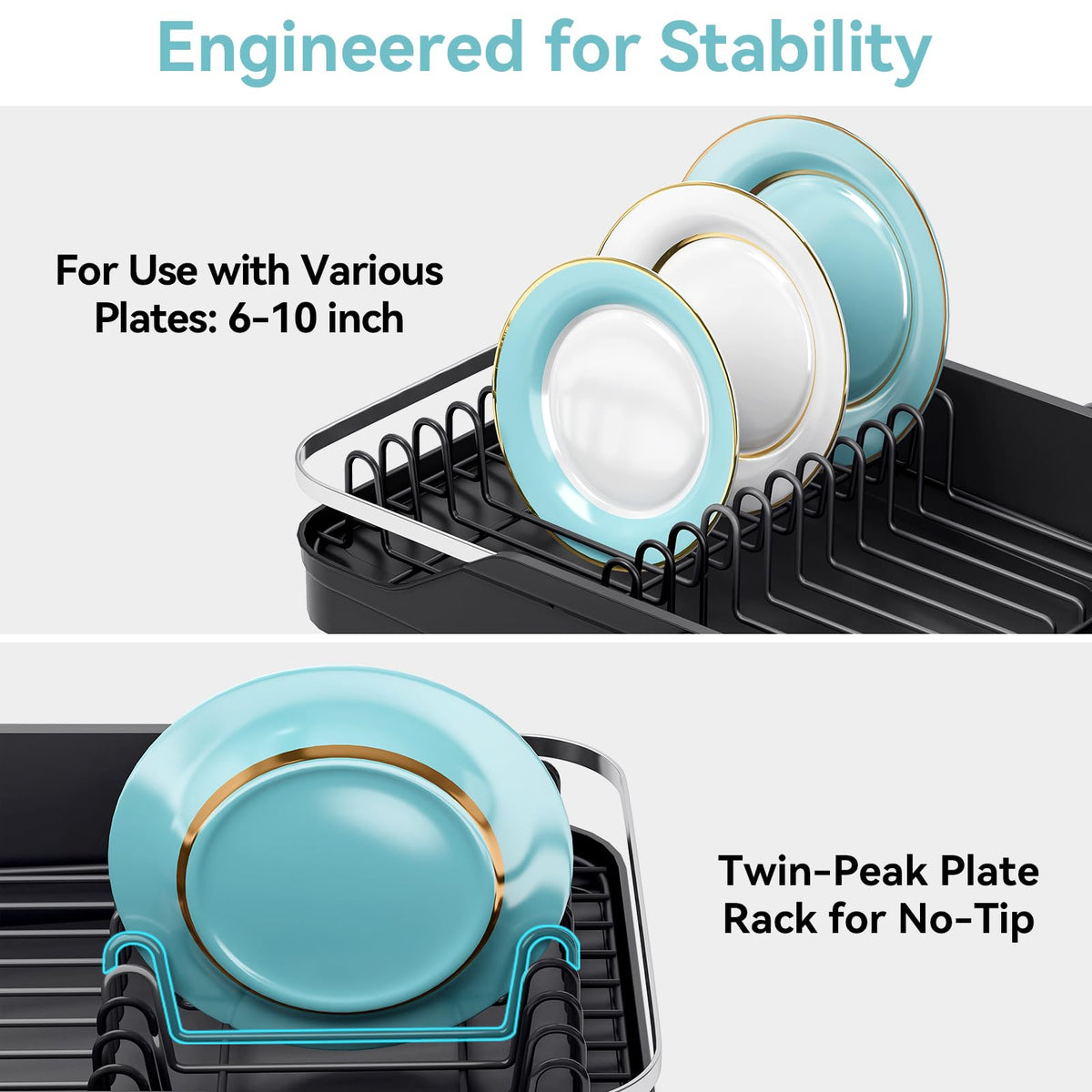 Urackify rustproof stainless steel with fingerprint-resistant drip tray.